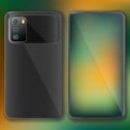 Realistic smartphone design. pocophone electronic device Royalty Free Stock Photo