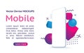 Realistic smartphone mockup. Weather Mobile UI kit. Material Design UI, UX, GUI. Responsive web design Royalty Free Stock Photo