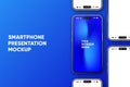 Realistic Smartphone Presentation Mockup. Device UI, UX mockup. Presentation template. Mobile phone frame with blank Royalty Free Stock Photo