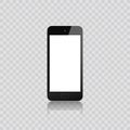 Realistic smartphone. Set realistic smartphone. Phone black. Flat cartoon design, vector illustration on background. Royalty Free Stock Photo