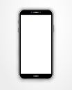 Realistic smartphone template with blank screen isolated on white background. Front view mobile cellphone. Smart phone mock up Royalty Free Stock Photo