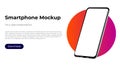 realistic smartphone template mockup for user experience presentation. Stylish concept design for websites, applications and
