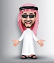 Realistic Smiling Handsome Saudi Arab Man Character Royalty Free Stock Photo