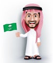 Realistic Smiling Handsome Saudi Arab Man Character Royalty Free Stock Photo