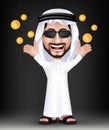 Realistic Smiling Handsome Saudi Arab Man Character Royalty Free Stock Photo