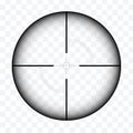 Realistic sniper or hunting rifle sight with reticle and transparent background, crosshair vector Royalty Free Stock Photo