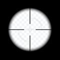 Realistic sniper or hunting rifle sight with reticle and transparent background, vector Royalty Free Stock Photo