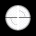 Realistic sniper or hunting rifle sight with reticle and transparent background, vector Royalty Free Stock Photo