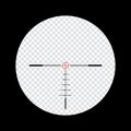 Realistic sniper scope crosshairs view. sniper sight with measurement marks.