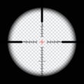 realistic sniper scope crosshairs view. sniper sight with measurement marks. sniper scope template isolated on transparent