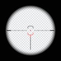 realistic sniper scope crosshairs view. sniper sight with measurement marks. sniper scope template isolated on transparent