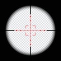 realistic sniper scope crosshairs view. sniper sight with measurement marks. sniper scope template isolated on transparent