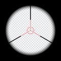 realistic sniper scope crosshairs view. sniper sight with measurement marks. sniper scope template isolated on transparent