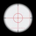 realistic sniper scope crosshairs view. sniper sight with measurement marks. sniper scope template isolated on transparent