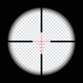 realistic sniper scope crosshairs view. sniper sight with measurement marks. sniper scope template isolated on transparent