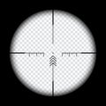 realistic sniper scope crosshairs view. sniper sight with measurement marks. sniper scope template isolated on transparent
