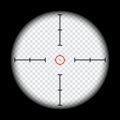 realistic sniper scope crosshairs view. sniper sight with measurement marks. sniper scope template isolated on transparent