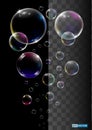 Realistic soap bubble rainbow reflection. eps vector. Royalty Free Stock Photo