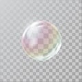 Realistic soap bubble with rainbow reflection Royalty Free Stock Photo