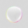 Realistic soap bubble with rainbow reflection