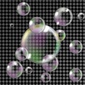 Realistic soap bubbles with rainbow reflection. Isolated on transparent background. Royalty Free Stock Photo