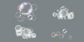 Realistic soap bubbles. bubbles on a transparent background Royalty Free Stock Photo