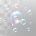 Realistic soap bubbles. vector illustration