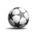 Realistic soccer ball with black stars. Royalty Free Stock Photo