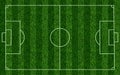 Realistic soccer grass field. Football lawn field, stadium green grass texture top view playground, sports field with