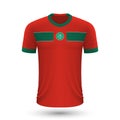 Realistic soccer shirt of Morocco