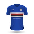 Realistic soccer shirt Sampdoria 2022, jersey template for footb