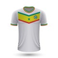 Realistic soccer shirt of Senegal