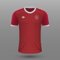 Realistic soccer shirt , Serbia home jersey template for footbal