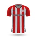 Realistic soccer shirt Southampton 2022, jersey template for foo