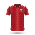 Realistic soccer shirt of Wales