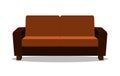 Realistic sofa Modern realistic comfortable sofa. Flat design Vector Illustration