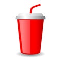 Realistic soft drink cup, vector illustration