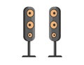 Music loudspeaker, sub woofer, acoustic equipment. Professional stereo system for playing audio