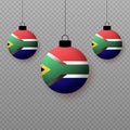 Realistic South Africa Flag with flying light balloons