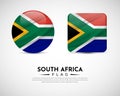 Realistic South Africa flag icon vector. Set of South Africa flag emblem vector