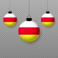 Realistic South Ossetia Flag with flying light balloons