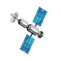 Realistic space satellite icon. Vector sign.