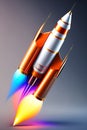 Realistic spaceship rocket design. AI Generative Illustration Graphic Design Art Icon Symbol Sign Logo