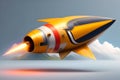 Realistic spaceship rocket design. AI Generative Illustration Graphic Design Art Icon Symbol Sign Logo