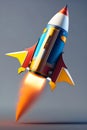 Realistic spaceship rocket design. AI Generative Illustration Graphic Design Art Icon Symbol Sign Logo