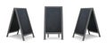 Realistic special menu announcement board icon set. Vector clean restaurant outdoor blackboard background. Mockup of