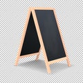 Realistic special menu announcement board icon. Vector clean restaurant outdoor blackboard background. Mockup of