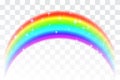 Realistic Spectrum Colour Rainbow on Transparent Background Royalty Free Stock Photo