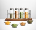 Realistic Spices Composition