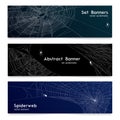 Realistic Spider Web Cobweb Banners Royalty Free Stock Photo